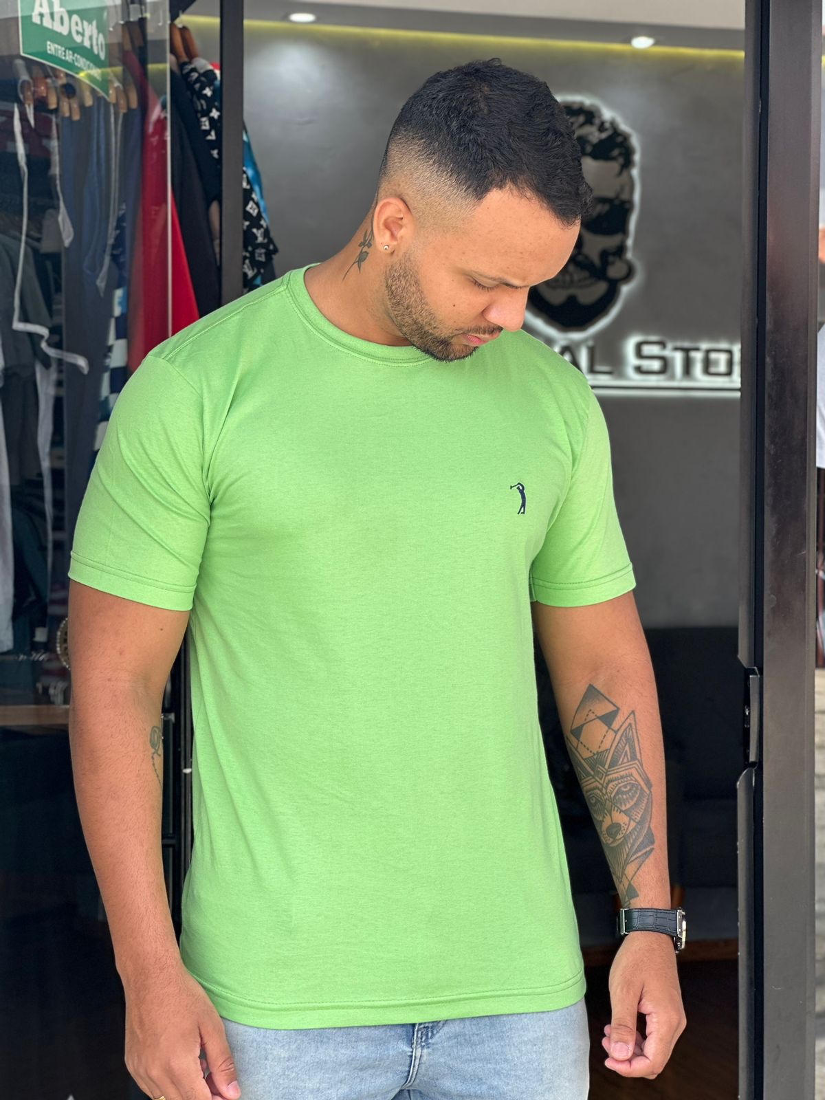 Camiseta Aleatory verde claro