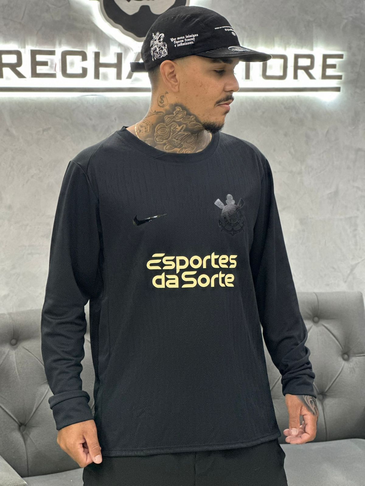 Camiseta de Time Corinthians Manga Longa